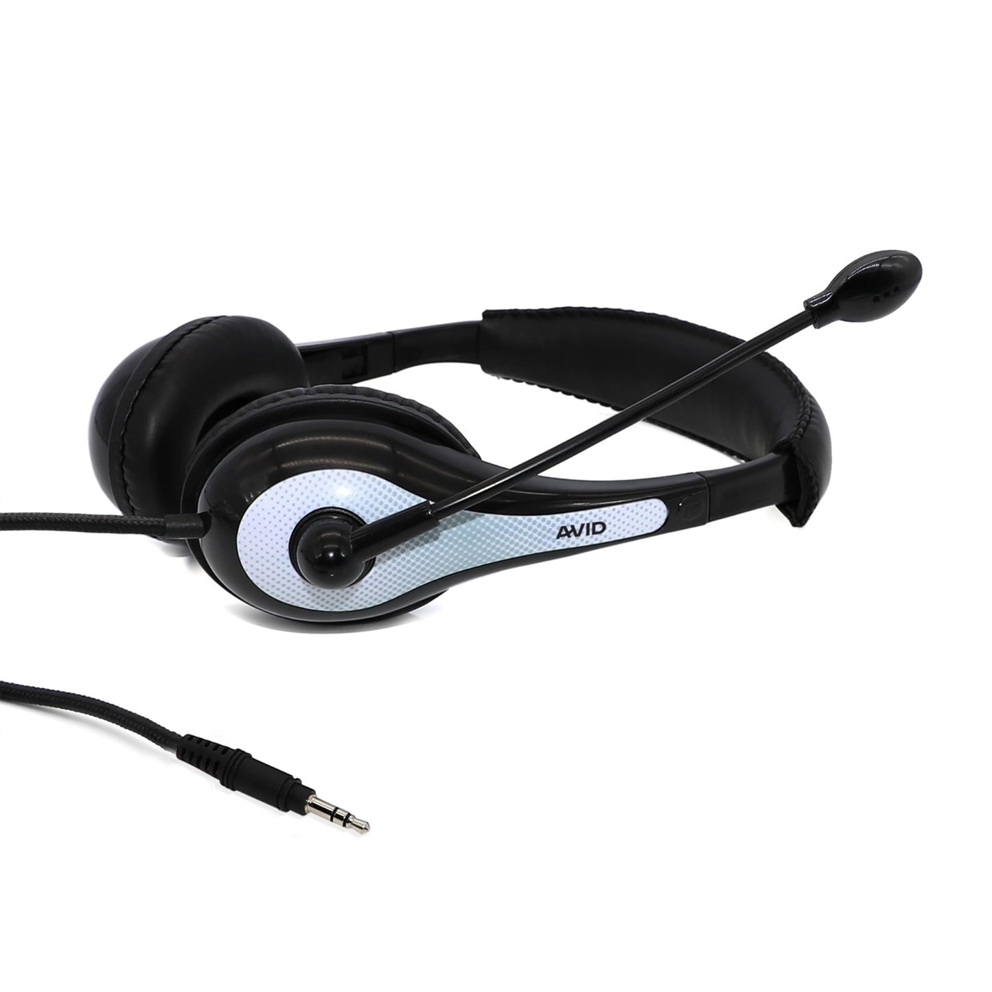 Avid AE-36 Headset in White with Adjustable Boom Microphone for School, Classroom, Education, Testing and Assessment