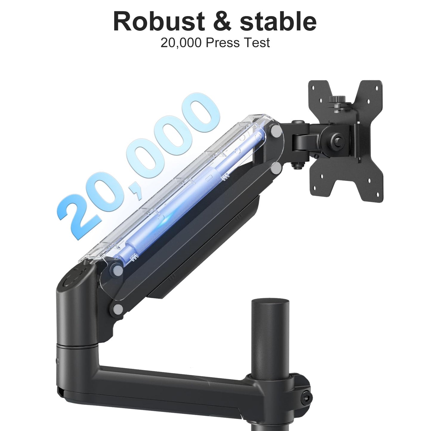 WALI Dual Monitor Mount, 13-32 Inch Adjustable Spring Dual Monitor Arm for Desk Holds Max 19.8 lbs Screens, Swivel Vesa Bracket with C Clamp, Grommet