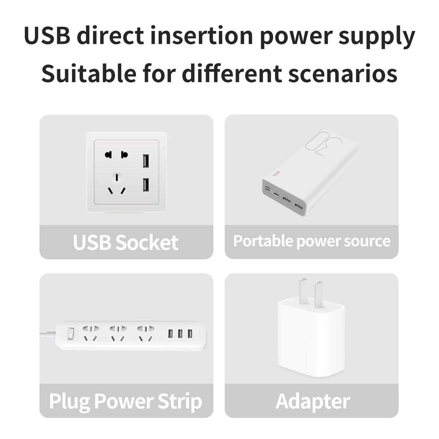 Mengnessly USB Socket Ceiling Fan With Lights,16.5",Mini Small DC 5V,Quiet,Silent,Camping Emergency Portable Outdoor Hanging Gazebo Canopy Dorm