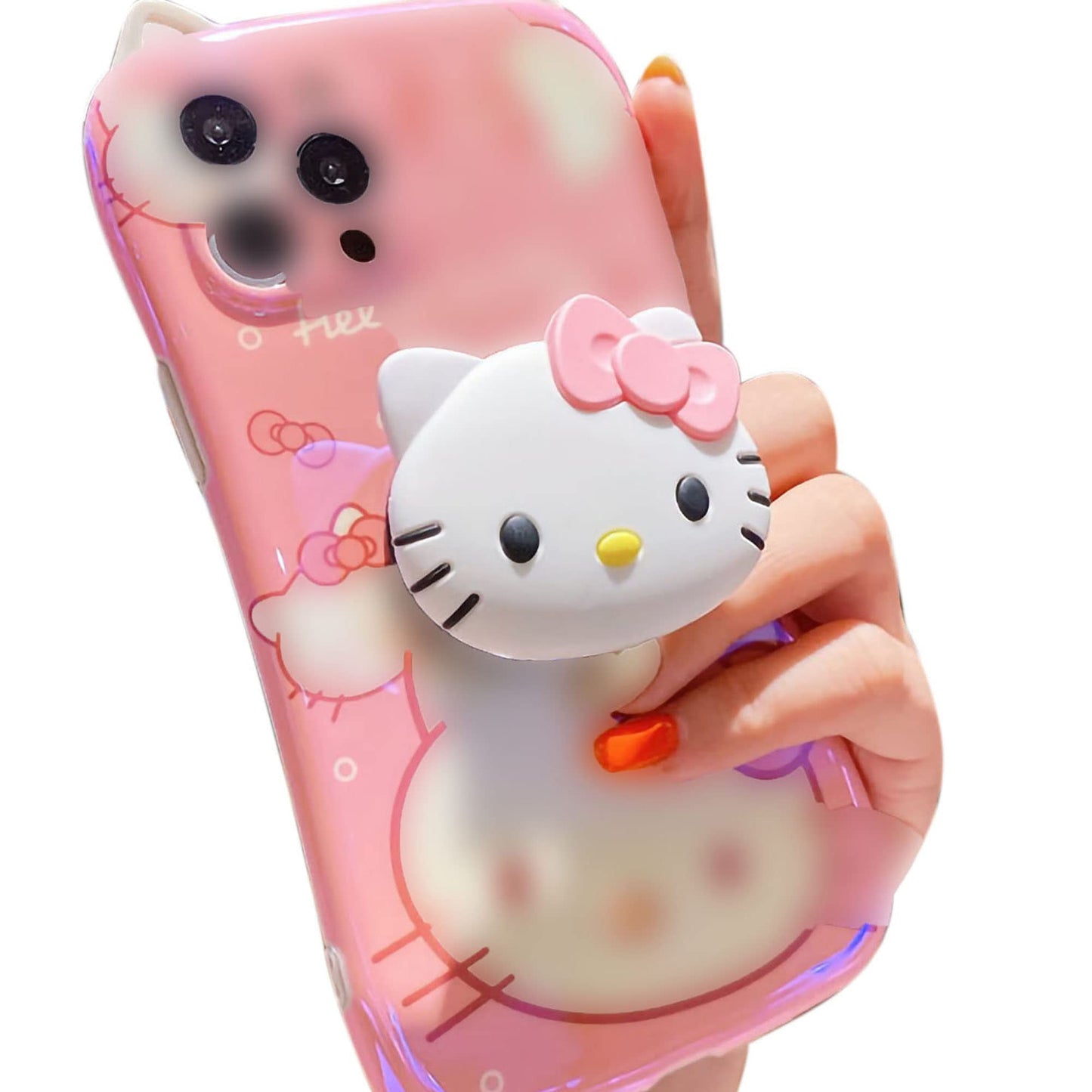 Cat Phone Grip for Kindle & iPhone & Tablet, Kawaii 3D Kitty Phone Holder Stand, Cute Kindle Accessories, Cellphone Charm and for Girls Women
