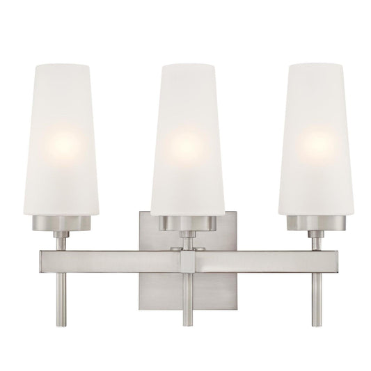 Westinghouse Lighting 6353200 Three-Light Indoor Wall Fixture, Brushed Nickel
