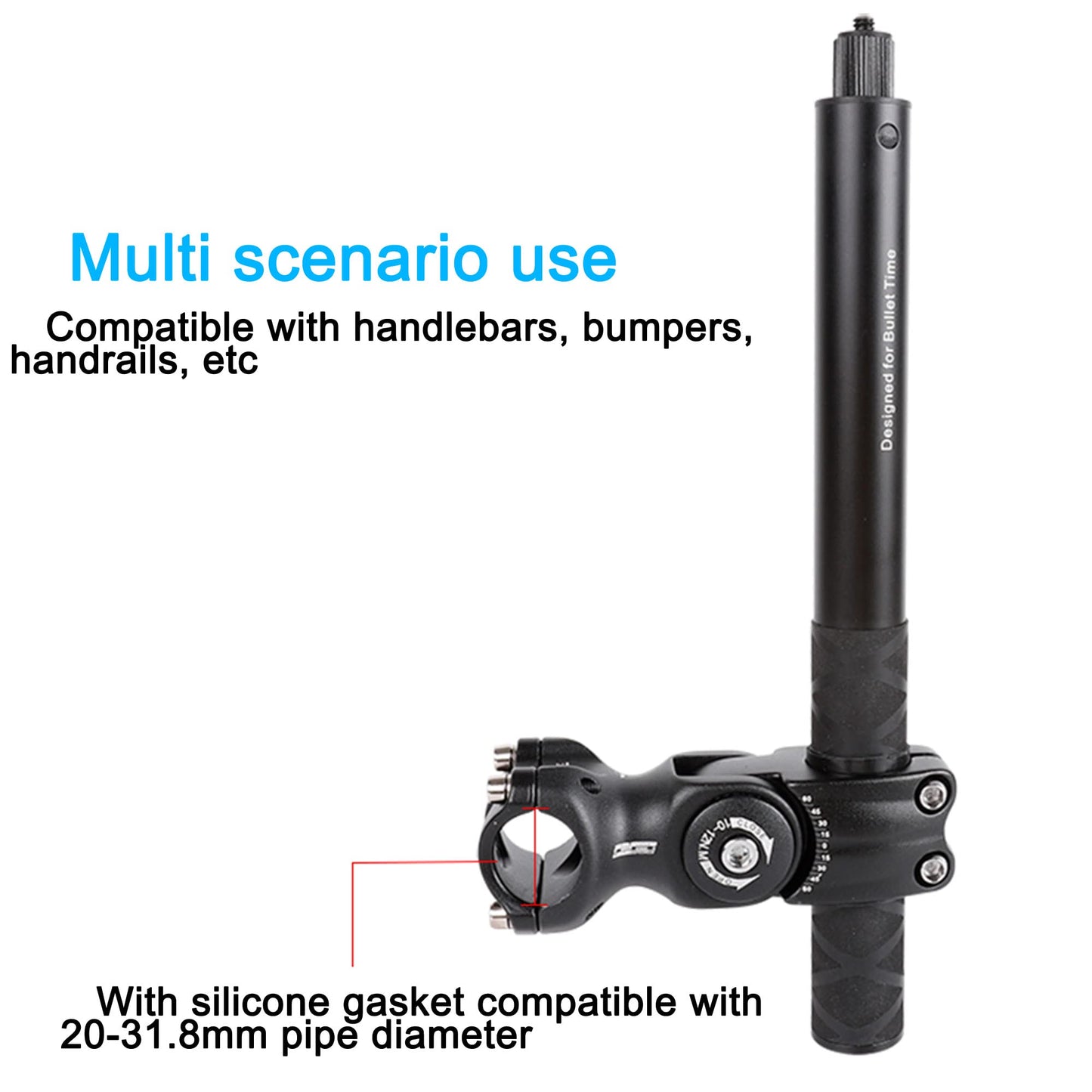 Third Person Perspective Handlebar Mount +114CM Invisible Selfie Stick for Bike Motorcycle Ride Tracking Shooting for Insta360 ONE X5,X4,X3,X2,X,RS,R