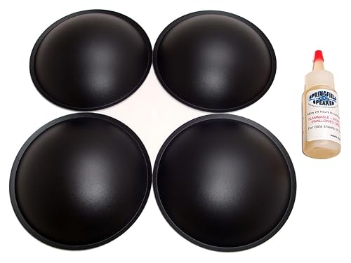 Springfield Speaker 4.5" Poly Dome Speaker/Subwoofer Dust Cap Kit - with Adhesive - Compatible with Voice Coils up to 3" in Diameter