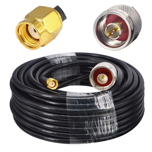 YOTENKO N Male to RP-SMA Male Lora Antenna Cable Reverse SMA N Male Pigtail 10M Low Loss for Receiver,3G/4G/LTE/GPS/Hotspot/WiFi Router/WiFi