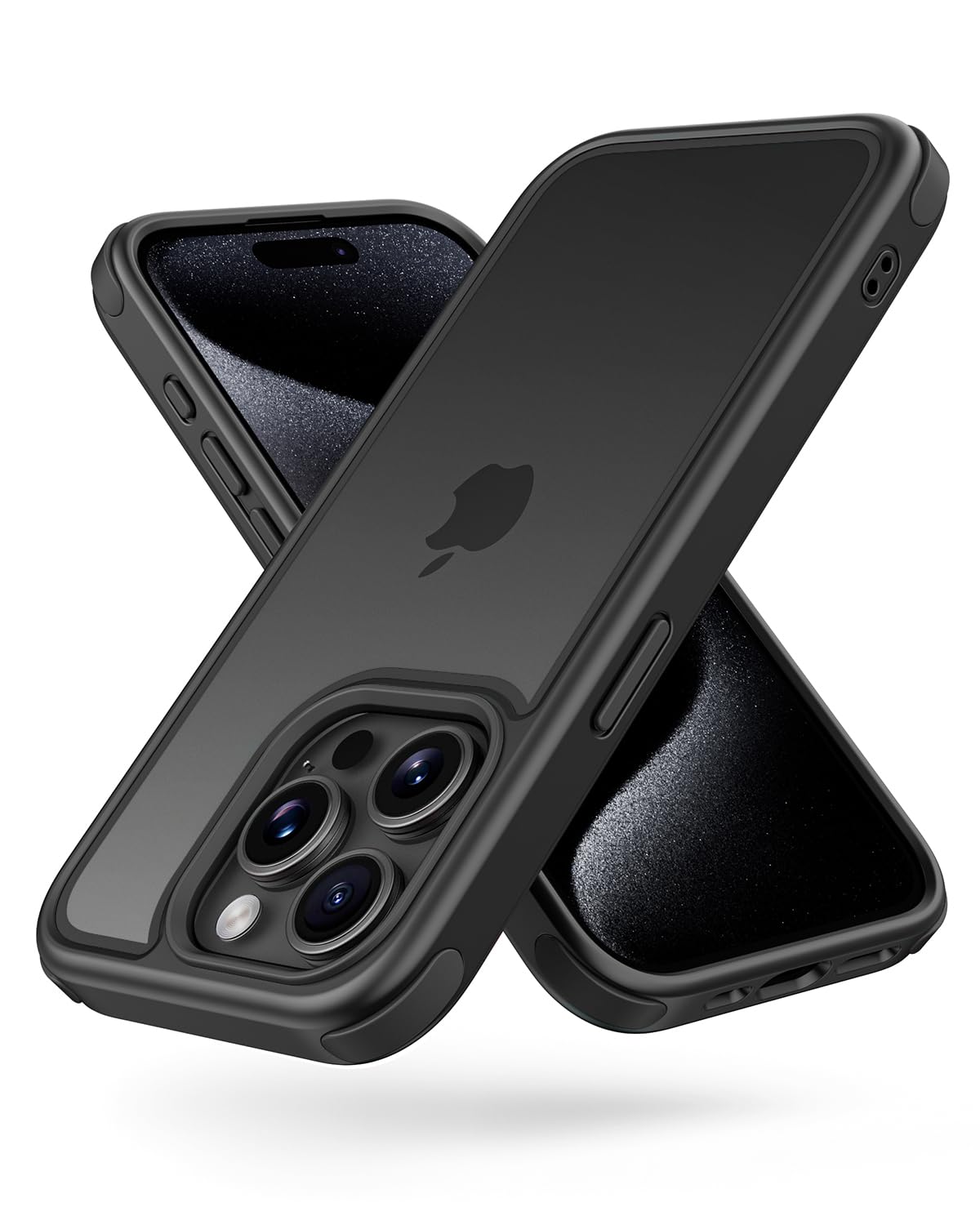 Mobnano Compatible with iPhone 15 Pro Max Case, with Multicolor Protective Shockproof Bumpers, Crystal Clear Back Not Yellowing Anti-Scratch Hard PC