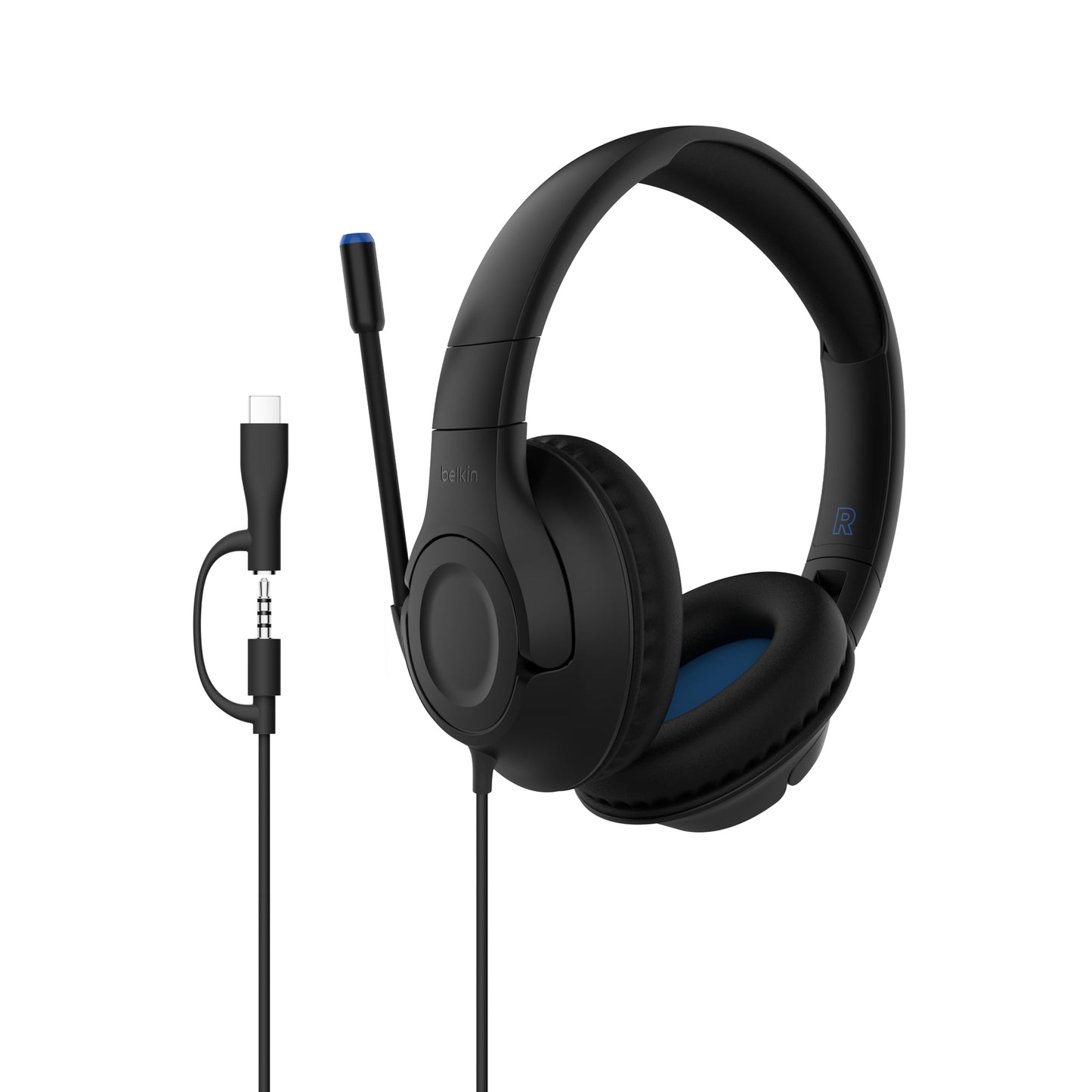 Belkin SoundForm Inspire Wired Kids Headphones, USB-C & 3.5mm