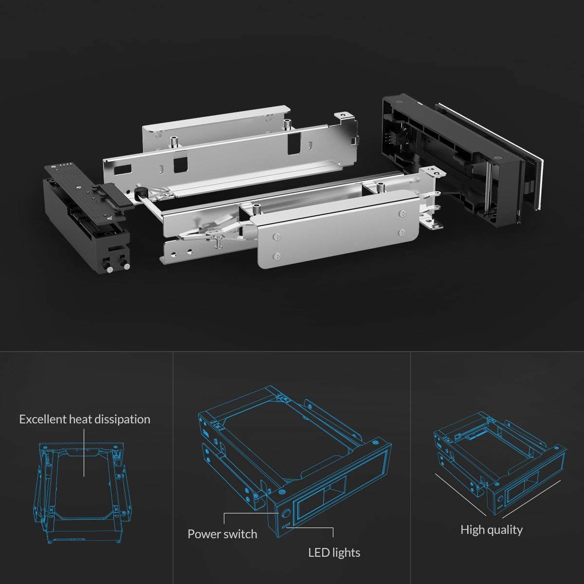ORICO 5.25 Trayless Hot Swap Mobile Rack CD-ROM 3.5 inch Internal SATA Hard Drive SSD Adapter-1106SS