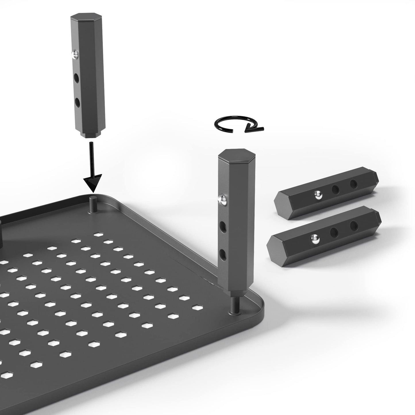 EVOOMI Back Saver Monitor Stand for Desk - 2 Pack Monitor Riser - Anti-Skid HD Hexagonal Steel Computer Stand - Free Cable Ties - Mesh Metal Computer