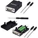 SinLoon VGA DB15 Solderless Connector 3+9 D-SUB 15 Pin VGA 3 Row Breakout Board Adaptor with Case+Screwdriver(2-Pack Male)