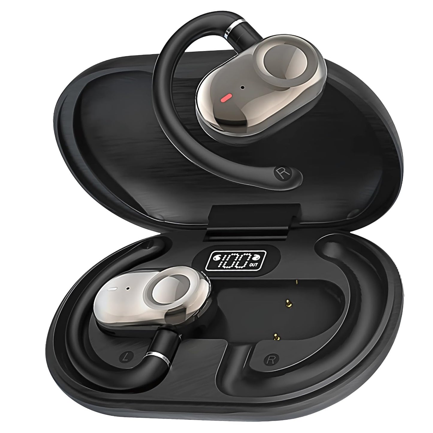 MINDBEAST Open Ear Earbuds with Bi-Axial Adjustment Fit and Immersive Sound, Bluetooth Wireless Headphones Ear Buds for Outdoor Exercise, Gym