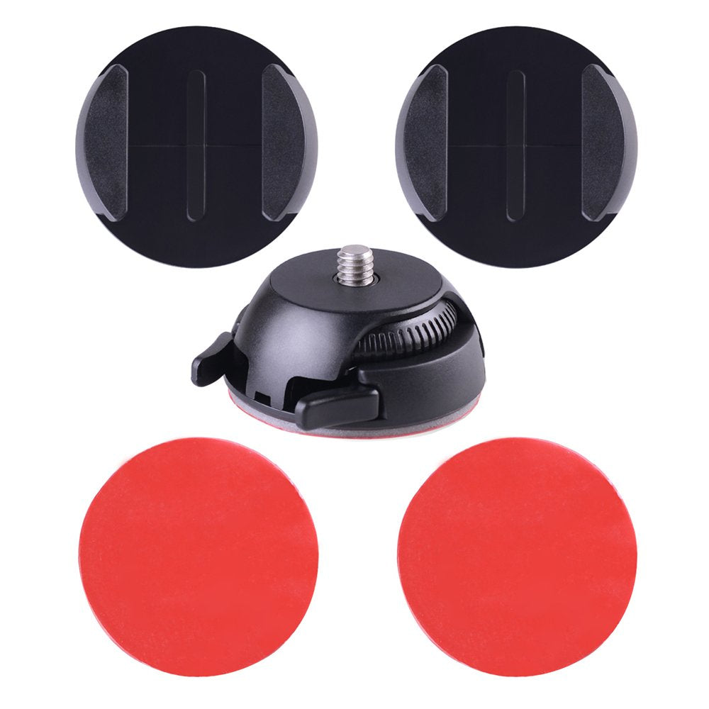 Andoer Quick Release Mount Holder Including Buckle + Flat and Curved Base Adhesive Tape for Samsung Gear 360 Camera for Ricoh Theta S/SC/M15 & Sports