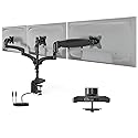 Mount-It! Triple Monitor Mount, 3 Monitor Desk Mount with Gas Spring Arms, Fits 13-32 Inch Screens up to 17.6 lbs per Arm, VESA 75 & 100, Clamp or