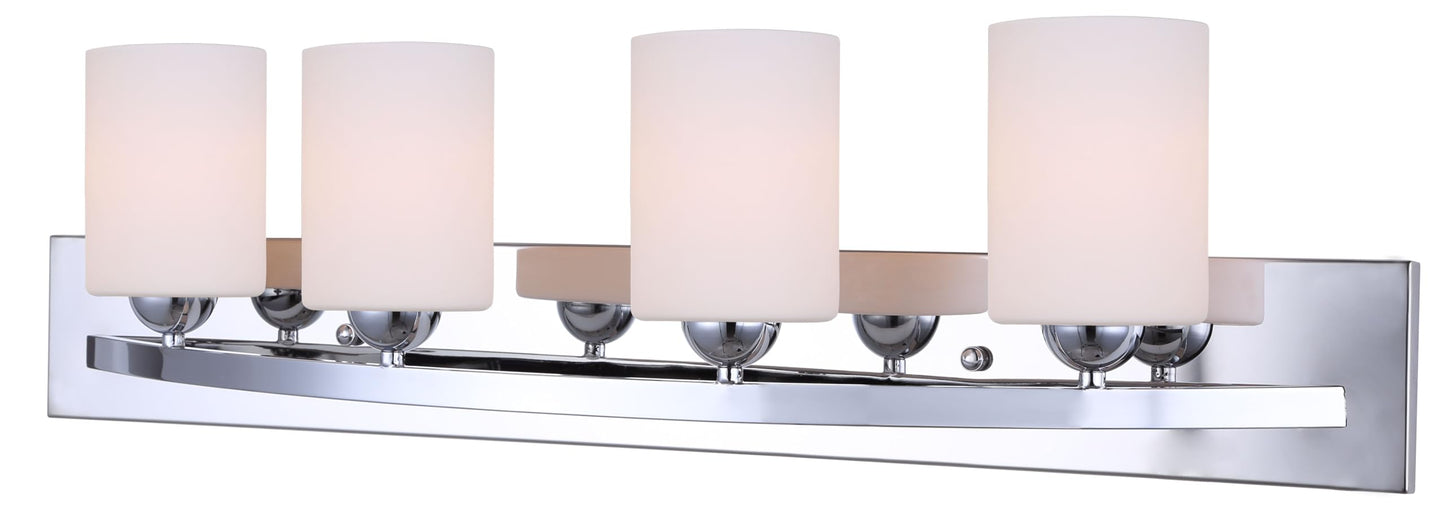Canarm IVL370A04CH-O Ltd Hampton 4 Light Vanity, Chrome with Flat Opal Glass