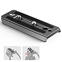 Neewer 501PL Tripod Fluid Head Quick Release Plate, Camera Mounting Plate with 1/4" and 3/8" Screws, Anti Off Pin for GM001 GM002 GM006 Fluid Heads