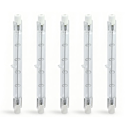 Syeincroe J118 500W Halogen Tube Light Bulbs 5-Pack, R7S Base, High Intensity for Industrial High Bay, Warehouse & Construction Work Light