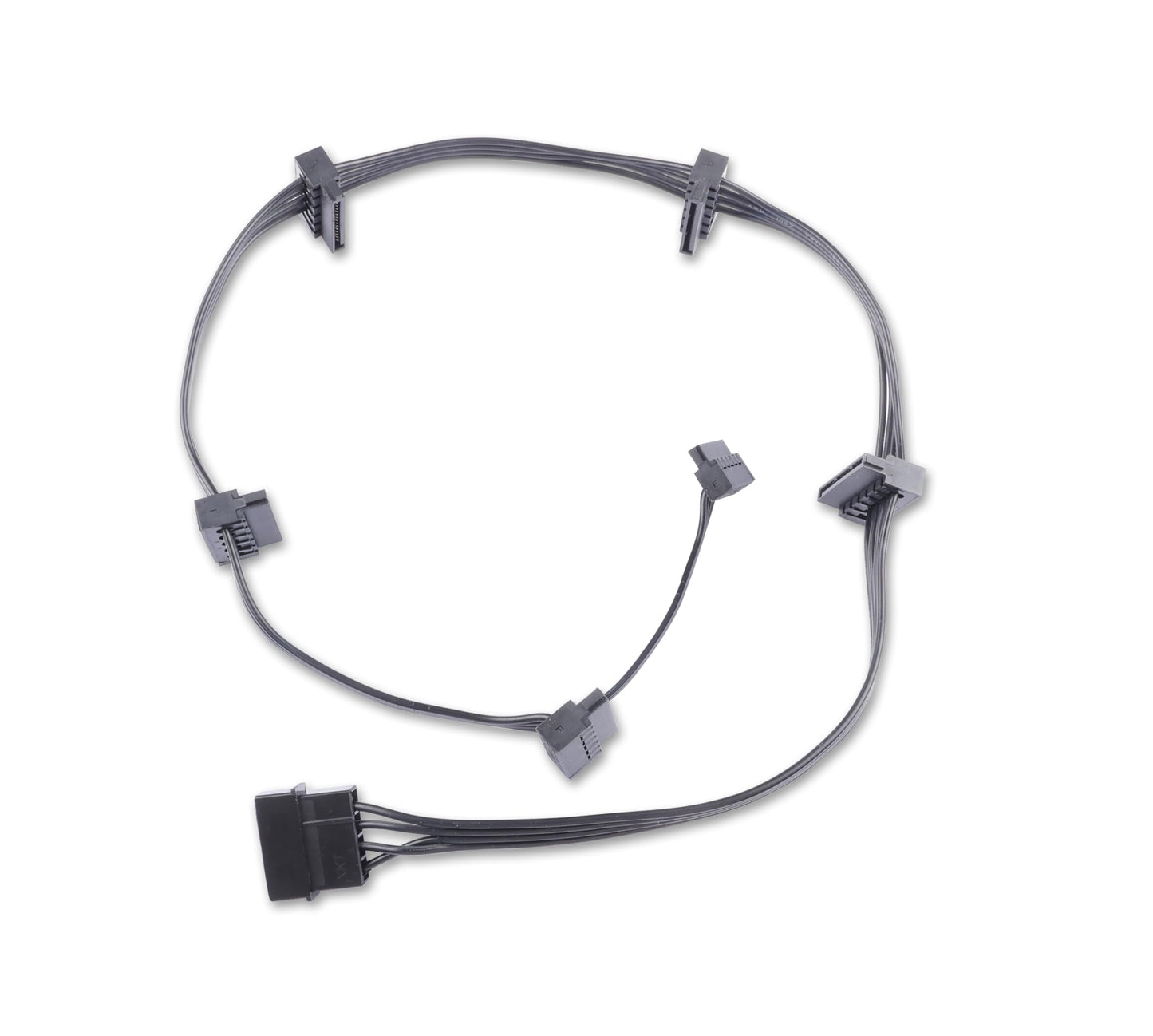 ELFJMZP IDE Molex 4 PIN Male to 6 x SATA 15 PIN Female Expansion Power Cable 27.9in 18AWG Tinned Copper - for PC/NAS/Server Mechanical Hard
