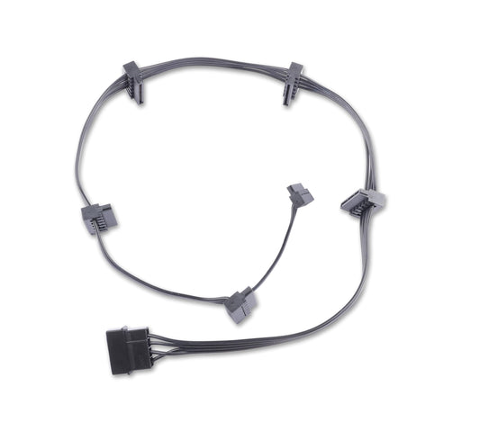 ELFJMZP IDE Molex 4 PIN Male to 6 x SATA 15 PIN Female Expansion Power Cable 27.9in 18AWG Tinned Copper - for PC/NAS/Server Mechanical Hard