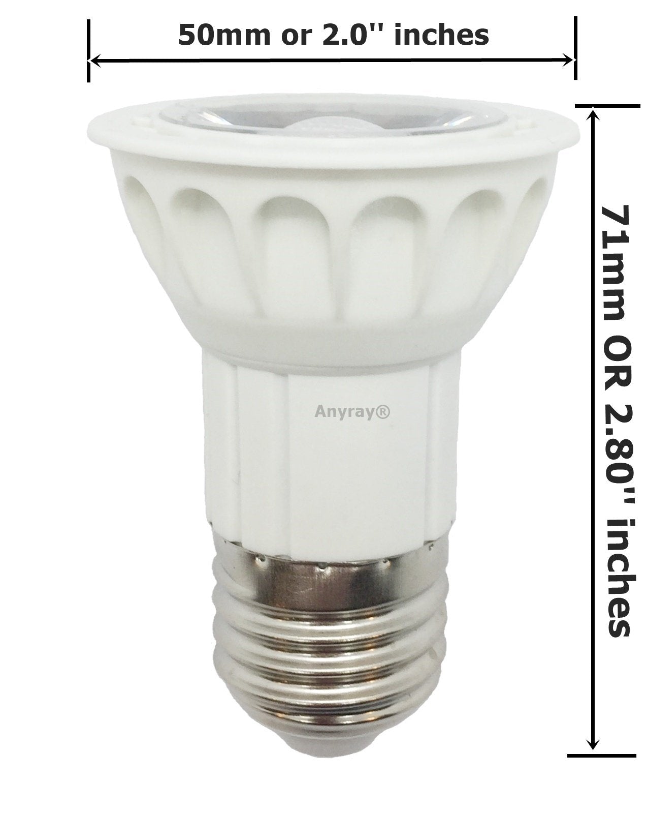Anyray 6-LED Bulbs 5W Universal Replacement Bulb for Hoods 75 Watt Standard 75W E27