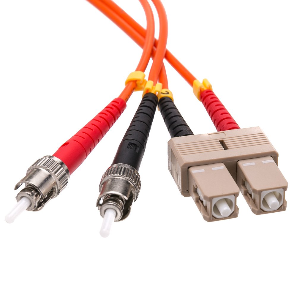 CableWholesale SC to ST OM2 Multimode Duplex Fiber Patch Cord, 3m/10ft