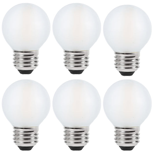 Sunaiony Frosted Globe Light Bulbs 40 Watt Equivalent, E26 LED Bulb 4W Dimmable Warm White 2700K, G16.5 Edison Light for Vanity, Pendant - 6 Pack