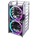GeeekPi Cluster Case for Raspberry Pi - Stackable 8-Layer Rack With 120mm RGB LED 5V Cooling Fan for Raspberry Pi 4B/3B+/3B/2B/B+ and Jetson Nano