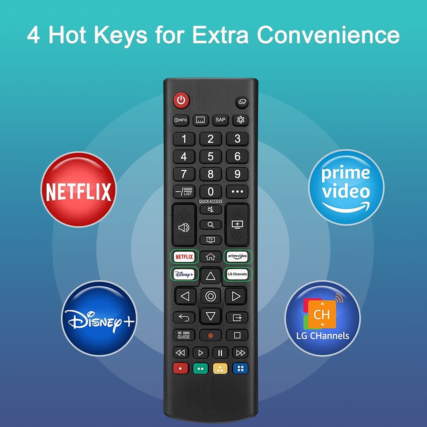 Universal TV Remote Control for LG TV + Night Glow Remote Case, Replacement for LG Remote Control Compatible with All LG Smart TV Models (LCD LED UHD