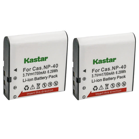 Kastar 2-Pack Battery NP-40 Replacement for Minolta NP-40 Battery, Minolta MN4K100Z 4K Ultra HD, Minolta MN4K30NV 4K Ultra HD / 30 MP, Minolta
