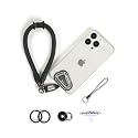 project-cb Hand Wrist Phone Strap,Phone Lanyard Patch ×2,Cell Phone Case Holder,Wristlet Strap for Key,AirPods,Camera (Black, 12inch)