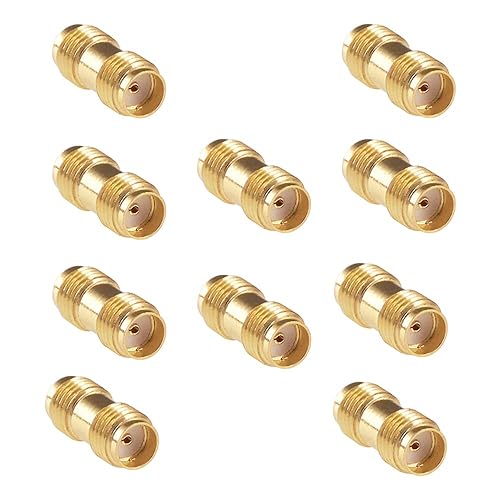 RFaha 10pcs Antenna Adapter SMA Female to SMA Female Connector Coupler Barrel Adapter Converter for Antenna Radio(F10-10)
