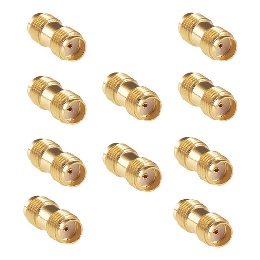 RFaha 10pcs Antenna Adapter SMA Female to SMA Female Connector Coupler Barrel Adapter Converter for Antenna Radio(F10-10)