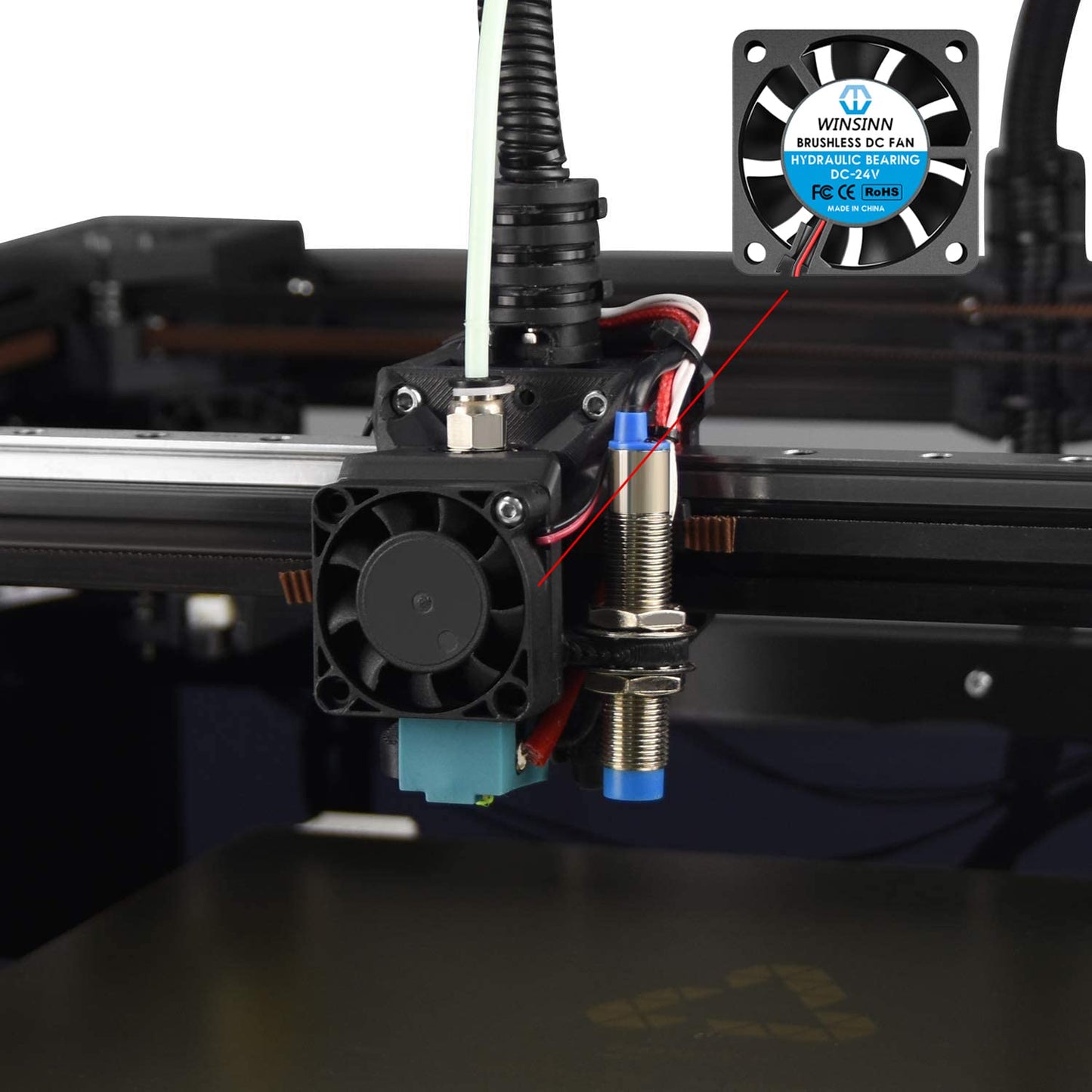 WINSINN 40mm 12V Fan - Hydraulic Bearing 5000 RPM 4010 Cooling Fan Replacement for 3D Printer/DVR/PC/Electronics, 30cm Cable with XH2.54-2PIN