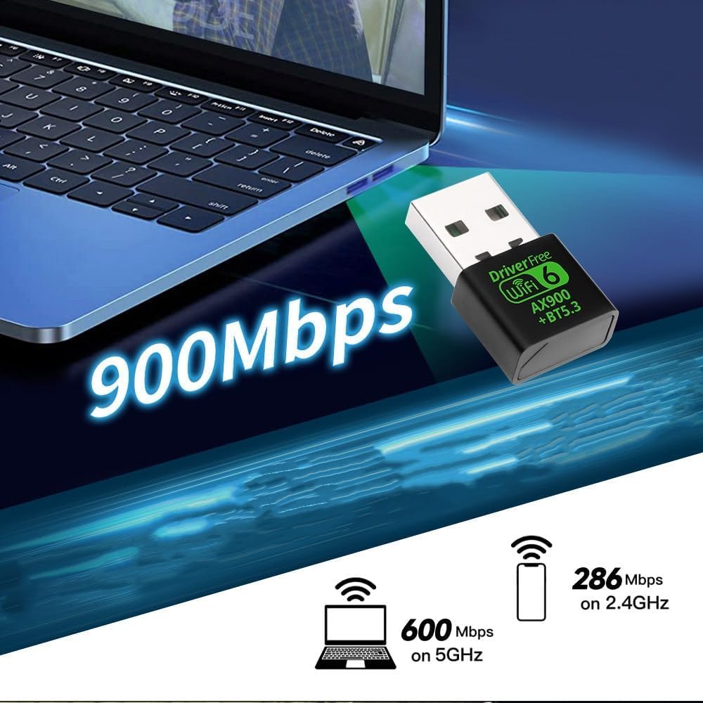 AX900 USB WiFi 6 Bluetooth 5.3 Adapter 2 in 1 Dongle Dual Band 2.4G&5GHz USB WiFi Network Wireless WLAN Receiver