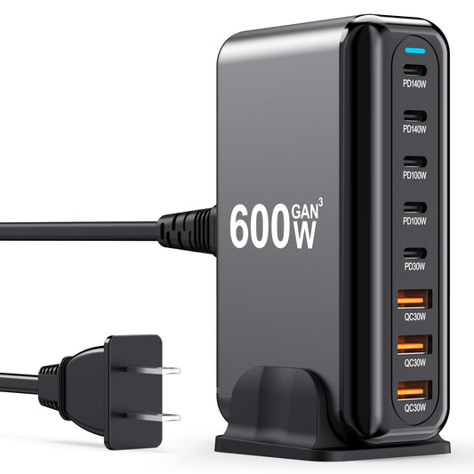 USB C Charger Block 600W Multi Port USB Fast Charging Station Hub GaN PPS PD 140W 100W Type C Wall Charger Power Adapter for Multiple Devices Laptop