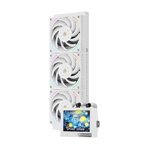 Thermalright Mjolnir Vision 360 ARGB White AIO CPU Liquid Cooler,IPS LCD Screen with 320 * 240 Resolution,for AM4/AM5 and LGA1700/1851,’3.5