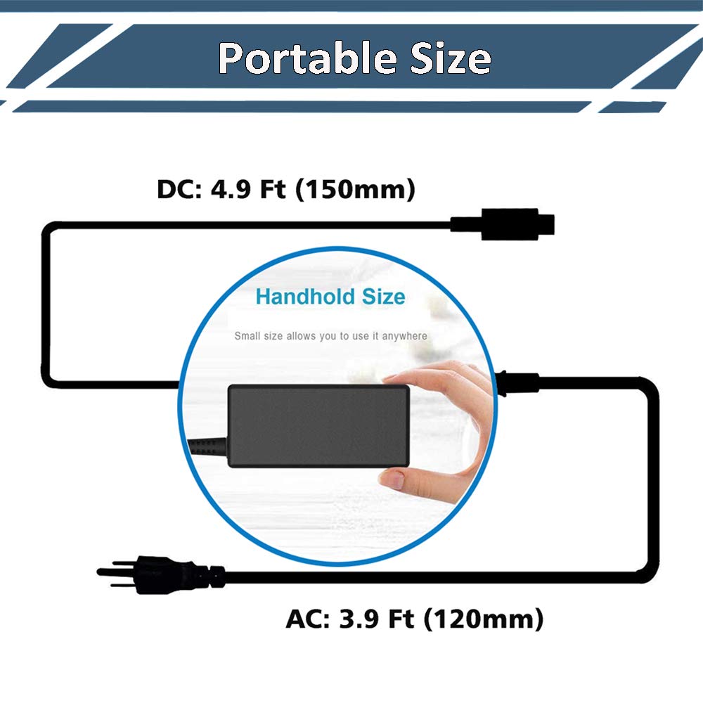 12V 5A AC Adapter fit for 19" 20" 24" 28" 32" LED HDTV TV Insignia 1080p NS-19E430A10 NS-32D220NA16 NS-32DD220NA16 Charger Supply 60W Power Cord,8.8ft