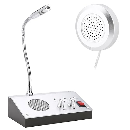 Intercom Dual Way System,Mic Speaker Window Counter Drive Thru Speaker Through Store Glass Counter for Bank Office Store Bus Station Security Company