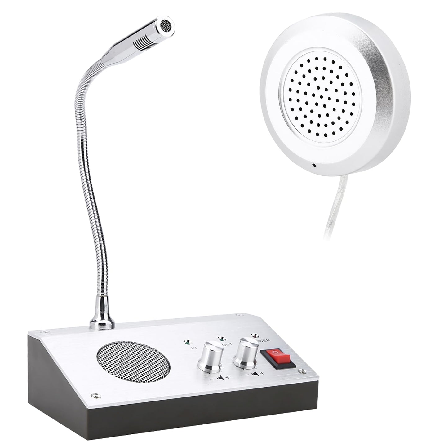 Intercom Dual Way System,Mic Speaker Window Counter Drive Thru Speaker Through Store Glass Counter for Bank Office Store Bus Station Security Company