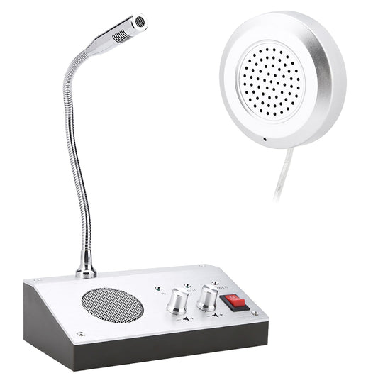 Intercom Dual Way System,Mic Speaker Window Counter Drive Thru Speaker Through Store Glass Counter for Bank Office Store Bus Station Security Company