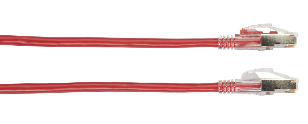 Black Box 15ft Red CAT6A 650MHz Patch Cable F/Utp CM Locking SNAGLESS