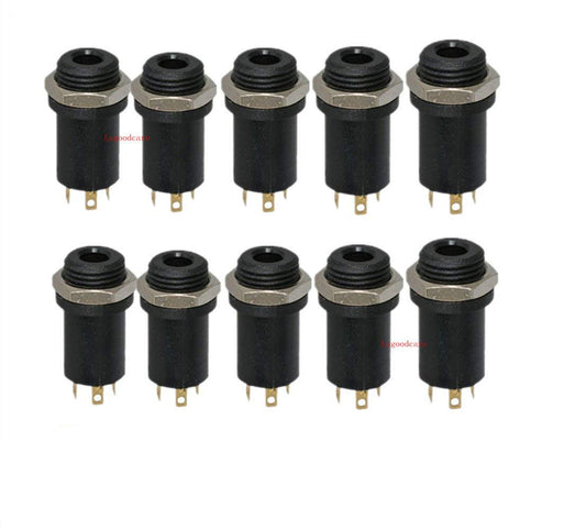3.5MM Mini Stereo Panel Mount Jack Connector - 3.5MM Headphone Audio Video Female Vertical Jack Socket Plug with Nuts,Full Gold-Plated High