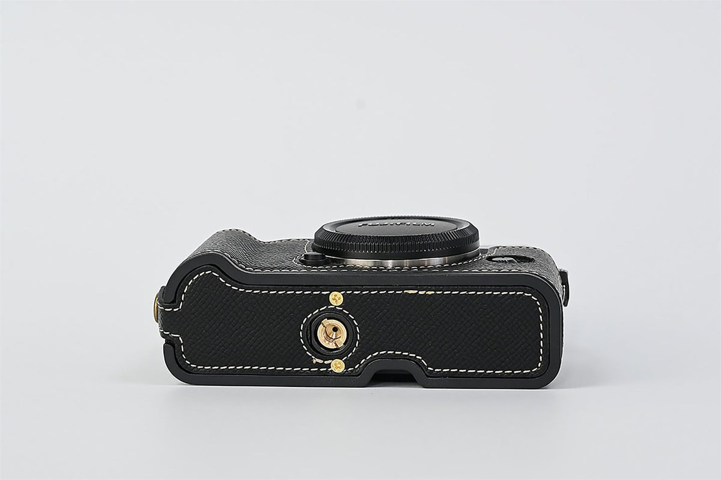 X-T30 Case, BMAOLLONGB Handmade PU Carbon Fibre Leather Half Camera Case Bag Cover Bottom Opening Version for Fujifilm X-T30 XT30 with Hand Strap