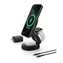 Belkin MagSafe Charger Compatible, 3-in-1 Qi2 15W Wireless Charging Station, Convertible Wireless Charger for iPhone 17, Apple Watch, AirPods, Pixel