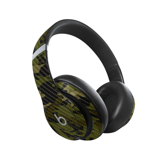 MightySkins Carbon Fiber Skin Compatible with Beats Studio Pro - Green Camouflage | Protective, Durable Textured Carbon Fiber Finish | Easy to Apply