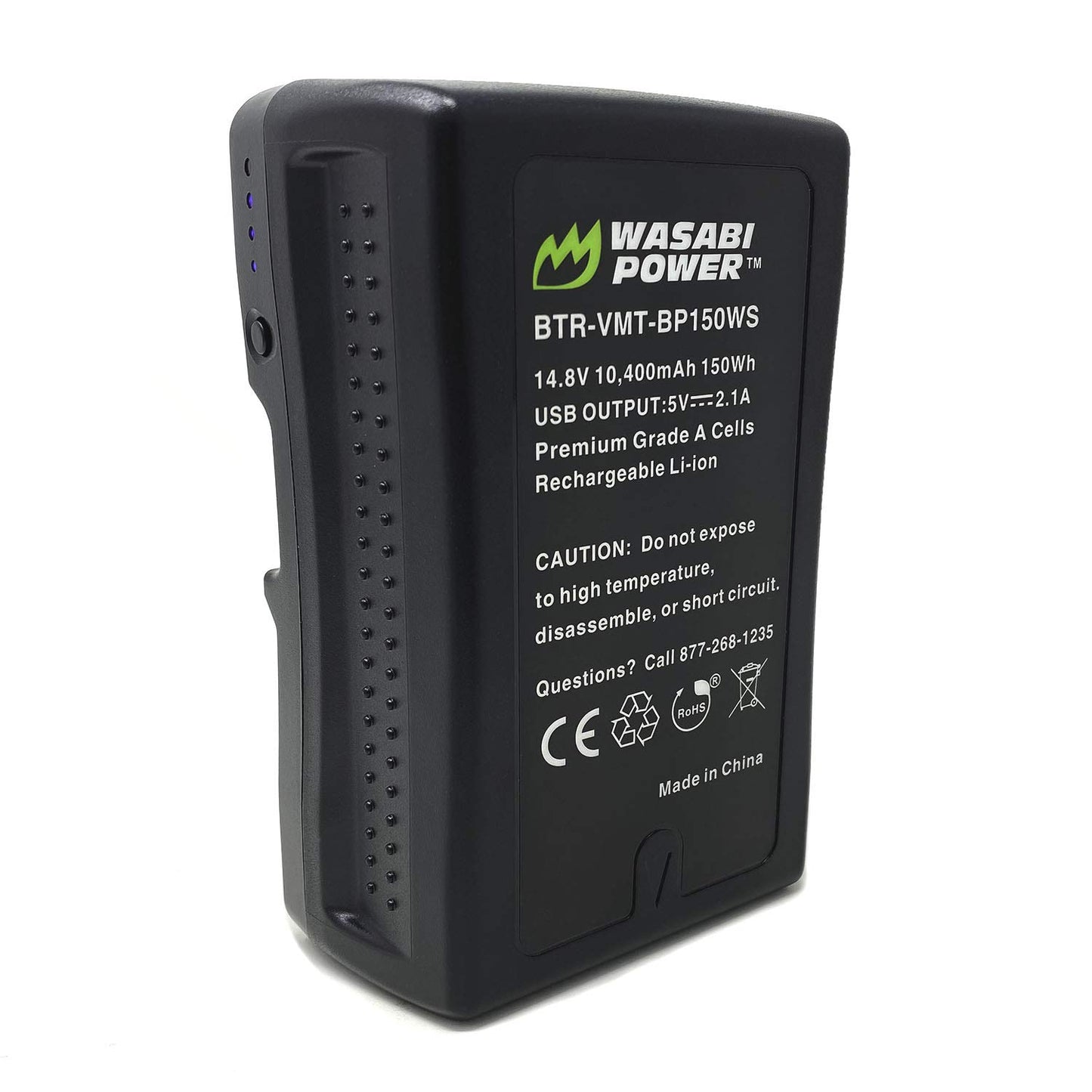 Wasabi Power V Mount/V Lock Battery (150Wh, 14.8V, 10400mAh) Rechargeable Li-ion Battery for Broadcast Video Camcorder, Compatible with Sony HDCAM