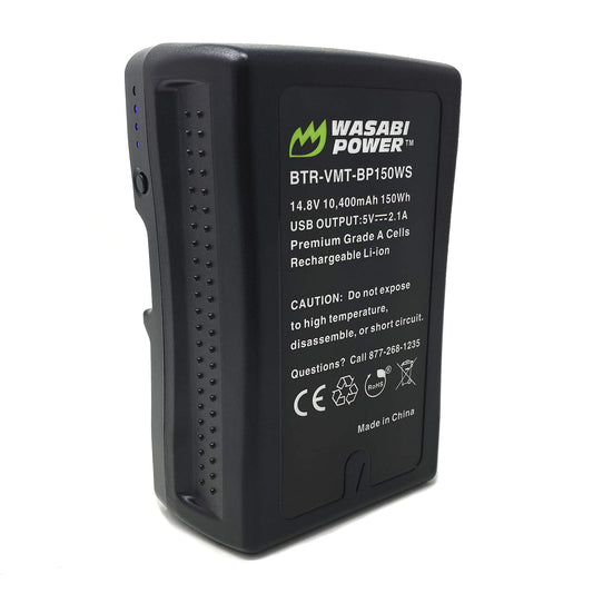 Wasabi Power V Mount/V Lock Battery (150Wh, 14.8V, 10400mAh) Rechargeable Li-ion Battery for Broadcast Video Camcorder, Compatible with Sony HDCAM