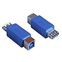 HTTX USB 3.0 Adapter - Type A Female to Type B Female Connector Converter Adapter (2-Pack)