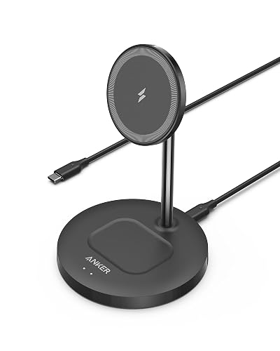 Anker iPhone 16 Wireless Charging Stand, PowerWave 2-in-1 Magnetic Stand Lite with USB-C Cable, for iPhone 16/16 Pro/16 Plus/16 Pro Max/15/14/13