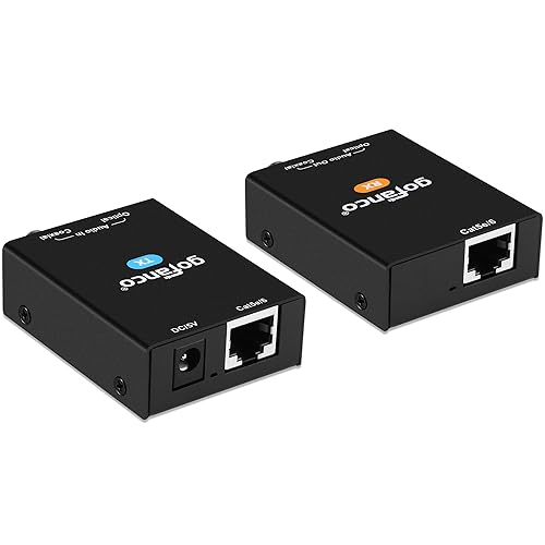 gofanco Audio Extender Over CAT5e / CAT6 Ethernet Balun - Coaxial/Optical Toslink Digital, 984ft (300m) Extension, PoC, 5.1-Channel, Supports Dolby