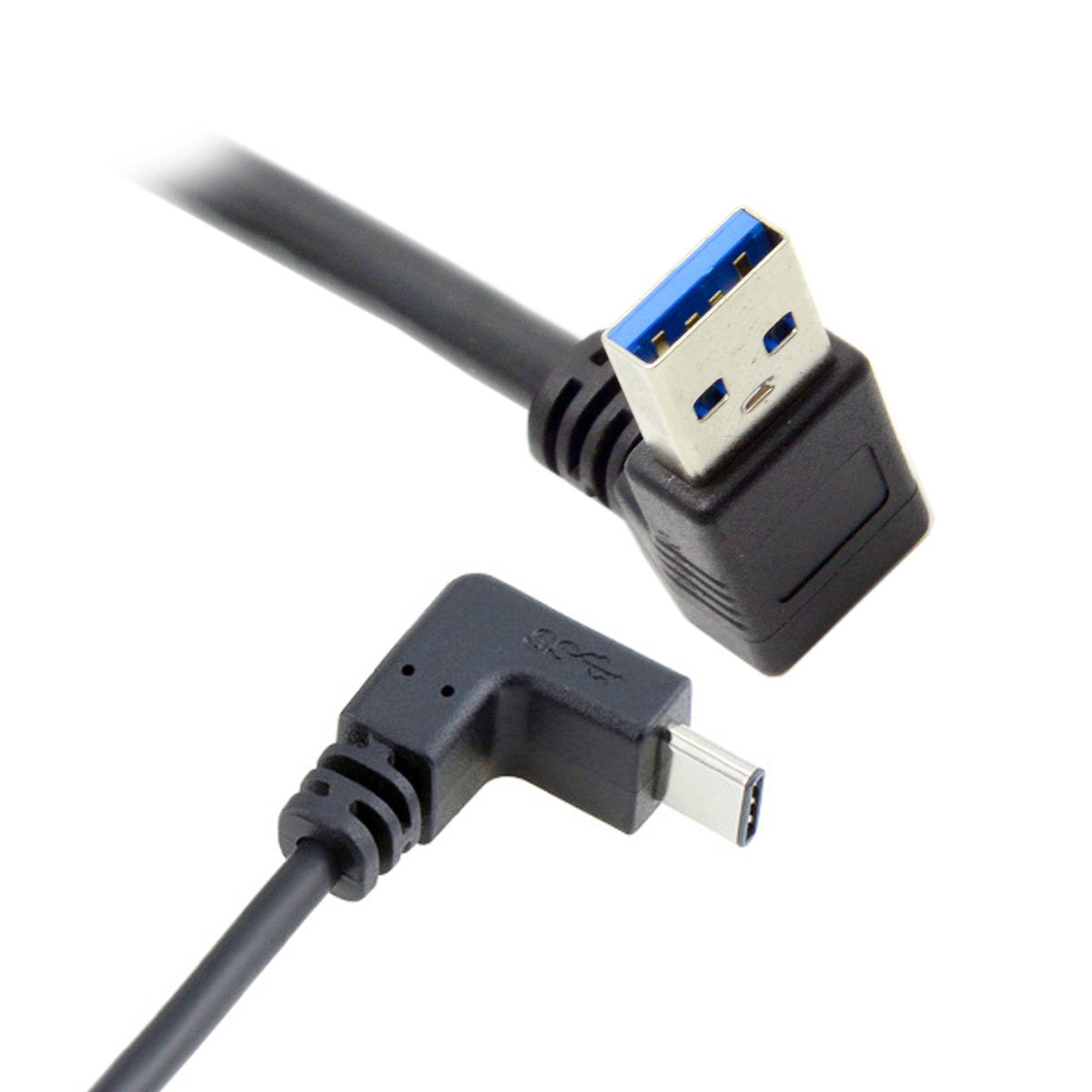 cablecc USB 3.1 USB-C Up Down Angled to 90 Degree Down Angled A Male Data Cable for Tablet Phone (100cm)
