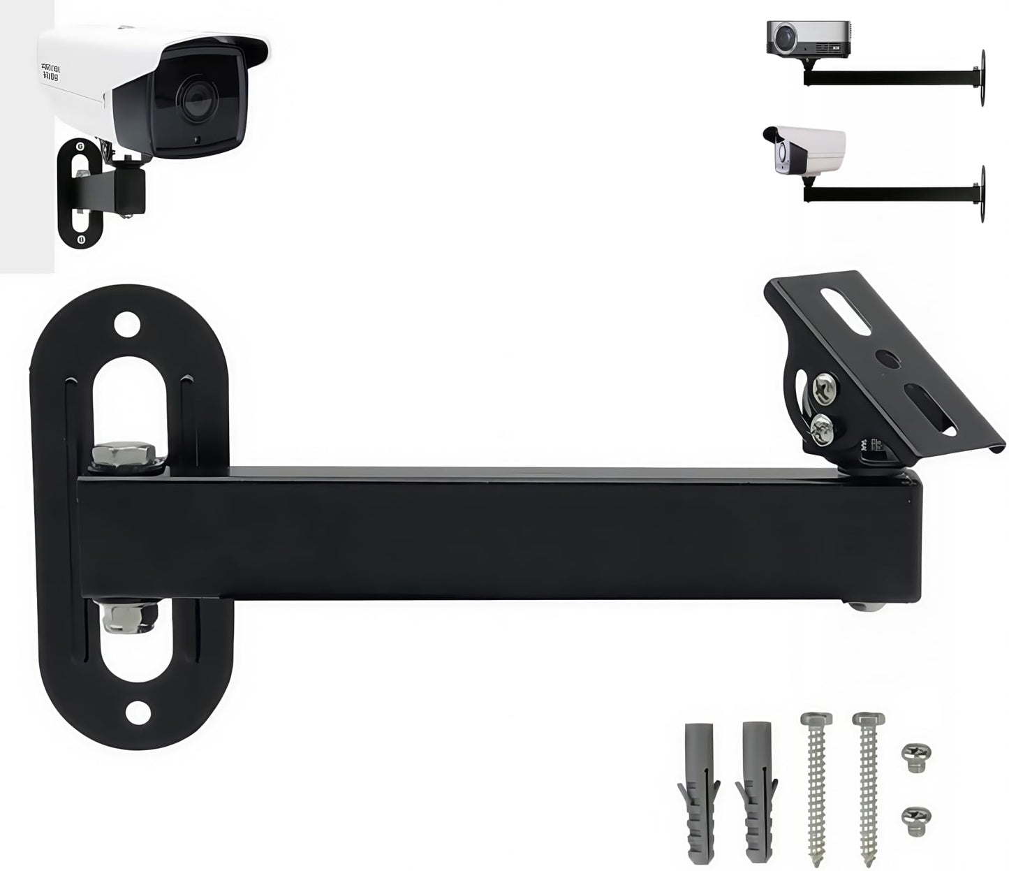 Long Arm Security Camera Bracket | 180° Rotatable Corner Mount | Universal Camera Holder | Metal Wall Mounting Bracket for CCTV Surveillance Cameras |